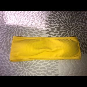 yellow shein strapless bathing suit top